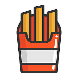 扁平化薯条PNG下载