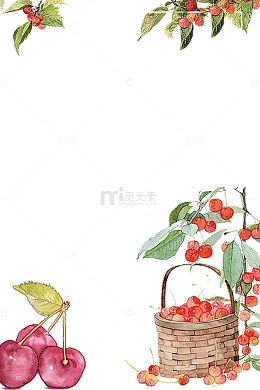 矢量水彩插画水果饮料海报背景边