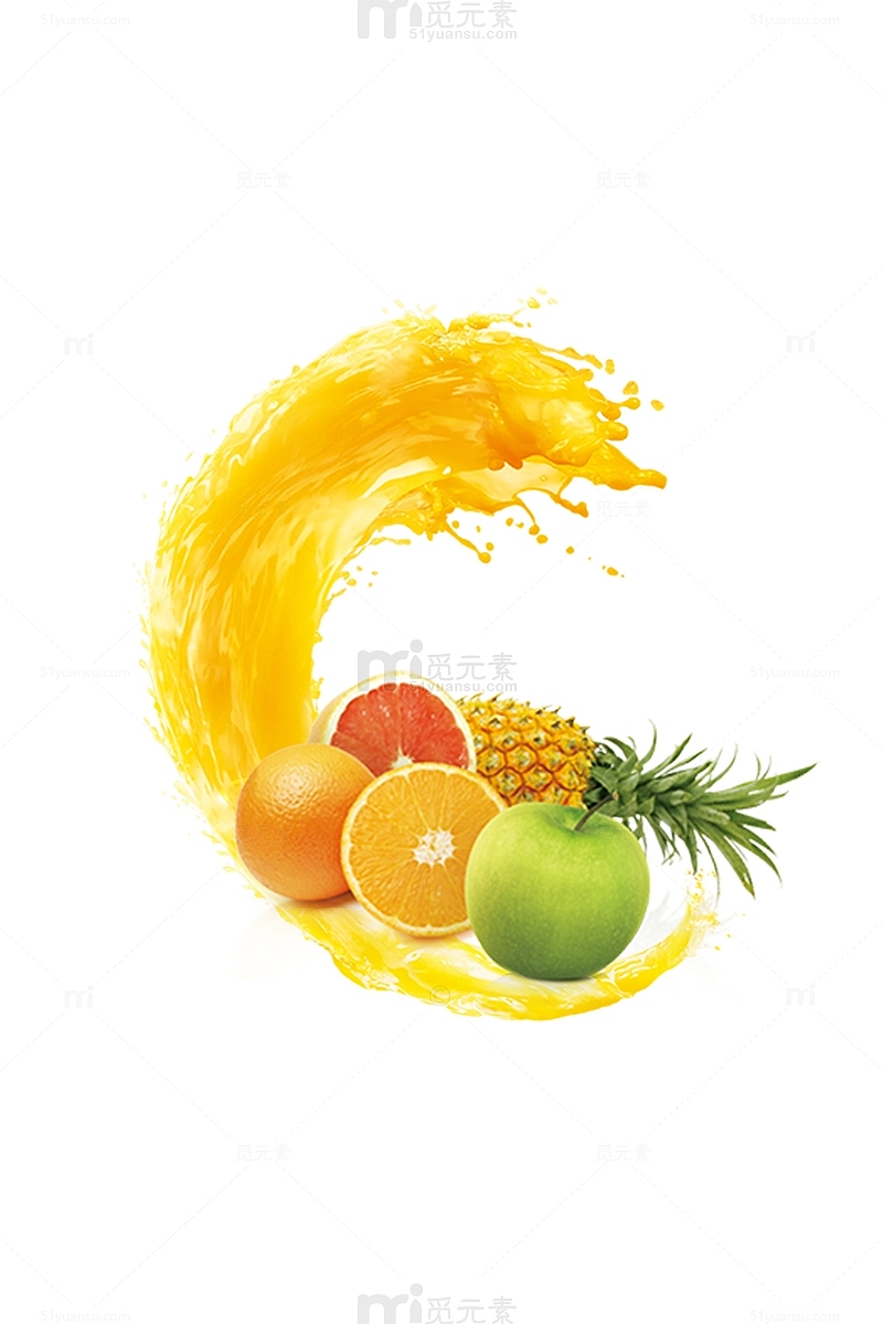 夏季水果种类橙汁菠萝