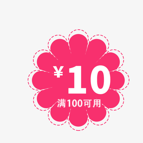 粉色卡通电商优惠券