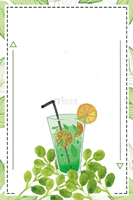 清爽柠檬水夏日主题边框