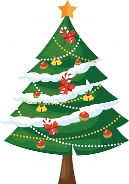 下雪装饰圣诞树