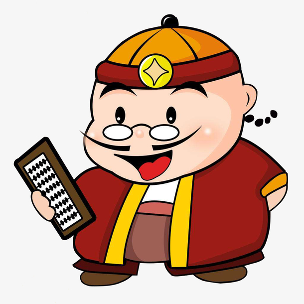 卡通古代精明的钱掌柜
