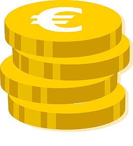 重叠的矢量金币素材