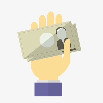 手拿钱卡通素材_手拿钱卡通图片元素-觅元素