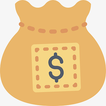 矢量图黄色的钱袋