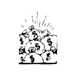 黑白金钱图标