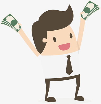 矢量图拿钱的工作人员