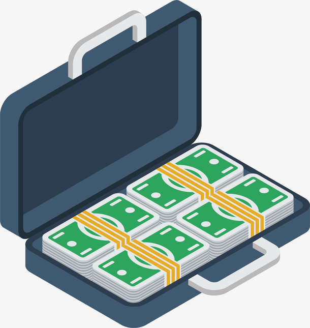 矢量图装钱的皮箱