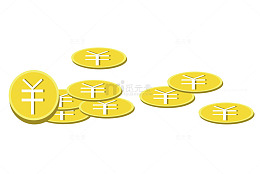 一堆金币卡通手绘