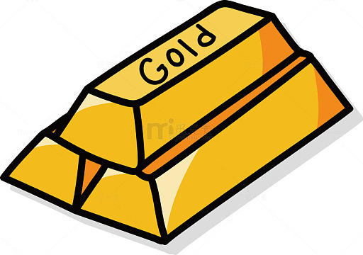 手绘金条矢量图