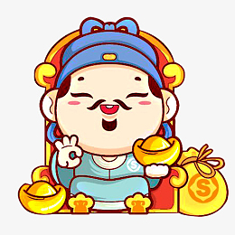 卡通古代钱庄钱掌柜