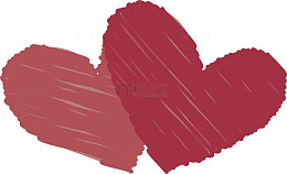 手绘涂鸦心心相印