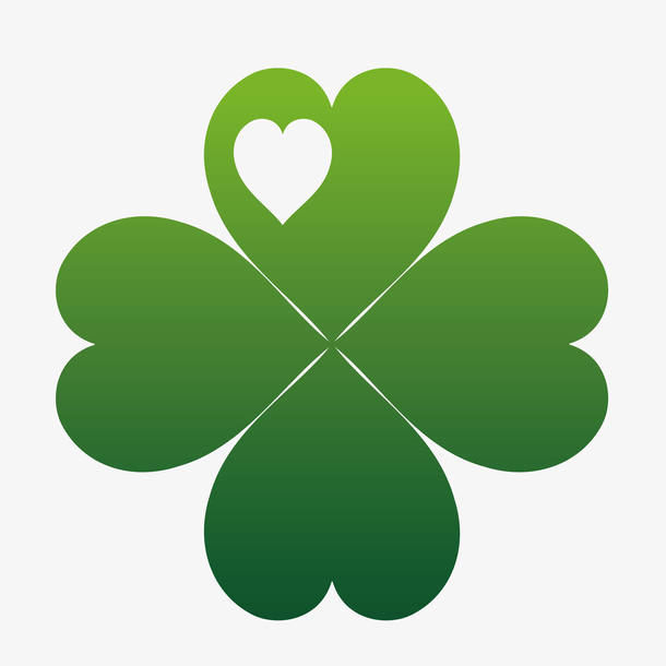 绿色手绘的四叶草免抠素材免费下载_觅元素51yuansu.com