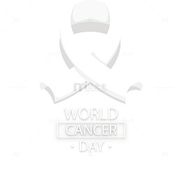世界抗癌日白色丝带装饰图案