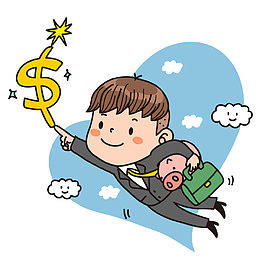 卡通理财男人免抠图