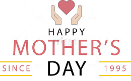 手捧爱心母亲节标签