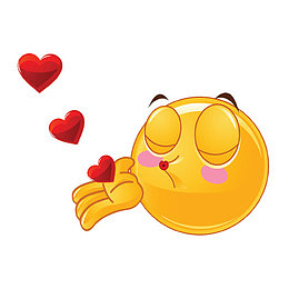 卡通可爱表情飞吻插画免抠