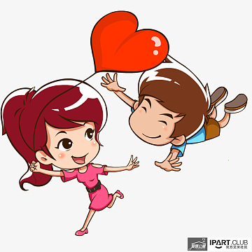 卡通手绘可爱的情侣