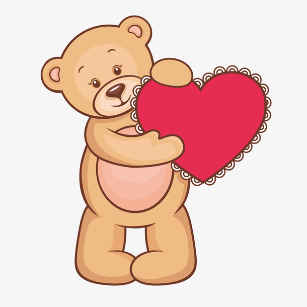 卡通粉色爱心小熊