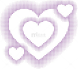 紫色波点浮雕爱心