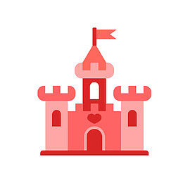 爱心图案卡通城堡
