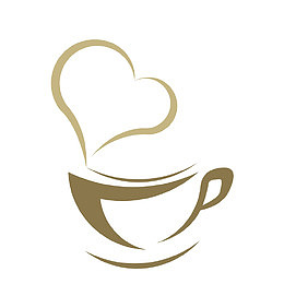 咖啡杯爱心烟雾矢量图标