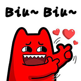 小红人笑着送立体爱心