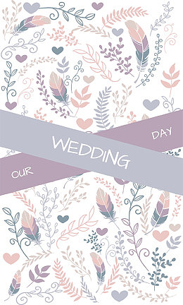 婚礼邀请函叶子装饰