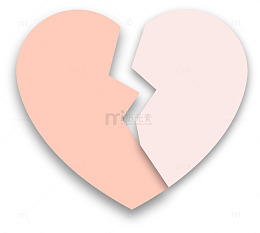 粉色伤心开裂爱心