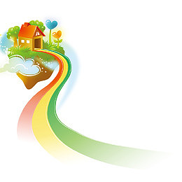 向下延展彩虹跑道