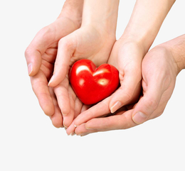 png红心双手守护