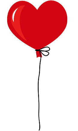一只红色心形气球