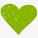 绿色爱心心形形状图标