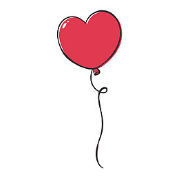 红色的爱心气球免抠素材