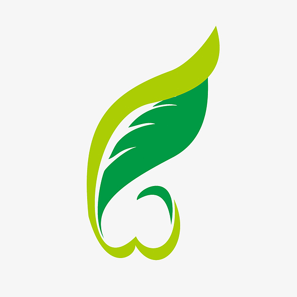 叶子爱心绿色简约园林logo