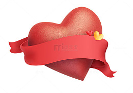 立体爱心元素装饰图案设计