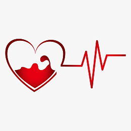 卡通慈善无偿献血爱心心电图