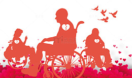 免抠卡通手绘关爱残疾人飞翔的鸟