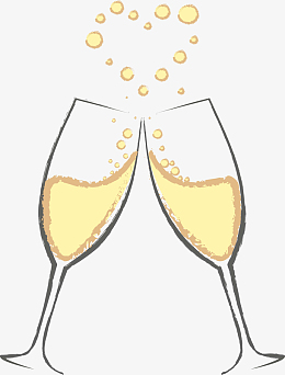 酒席上的香槟酒杯