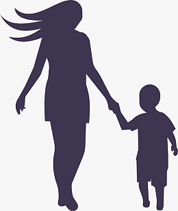 卡通母亲节人物母子剪影矢量素材