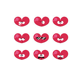 矢量红色EMOJI爱心表情包
