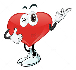 卡通竖大拇指的爱心免抠图