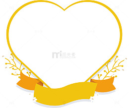 黄色清新爱心框架边框纹理