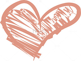 粉色手绘线条爱心