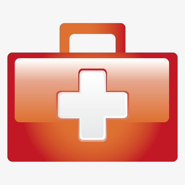 卡通公益慈善红十字药箱矢量