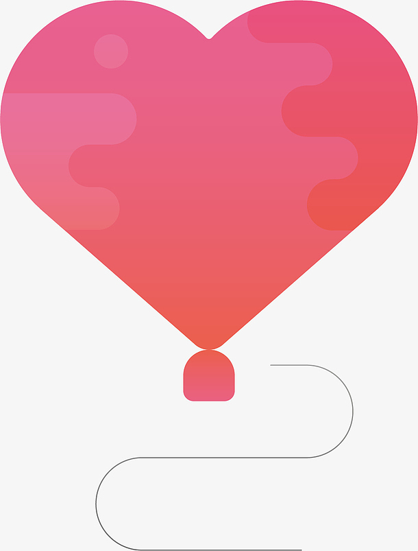 矢量图红心形状的气球