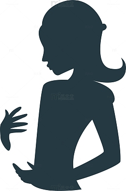 卡通母亲节人物剪影矢量素材