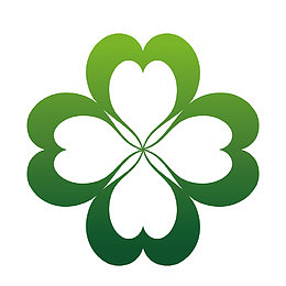 绿色手绘的四叶草