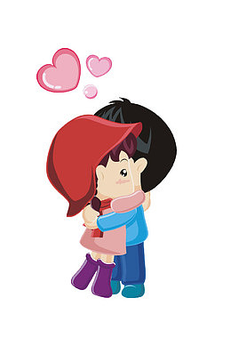 免抠卡通拥抱的情侣